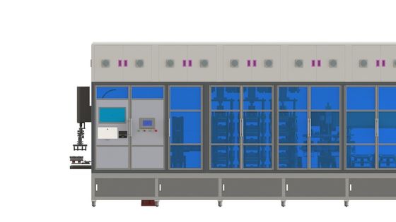 Línea recta tipo del equipo de la prensa de Li Ion Battery Manufacturing Equipment Hot de 4 estaciones