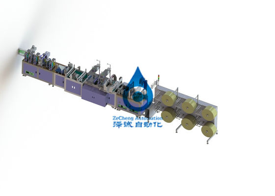 Cadena de producción de la batería 6KW máquina automática de la máscara del plegamiento del control del PLC