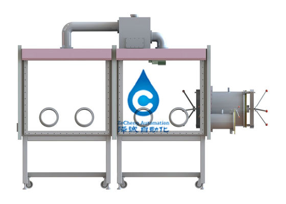 2 caja de guantes protectora de la caja del gas inerte de la sección del equipo de producción de la batería del kilovatio 2