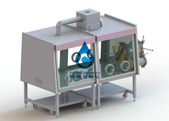 2 caja de guantes protectora de la caja del gas inerte de la sección del equipo de producción de la batería del kilovatio 2