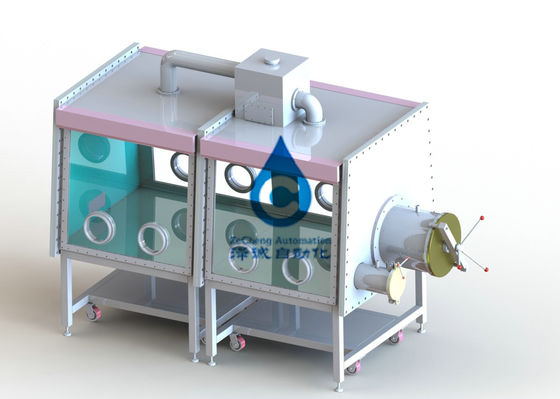 2 caja de guantes protectora de la caja del gas inerte de la sección del equipo de producción de la batería del kilovatio 2